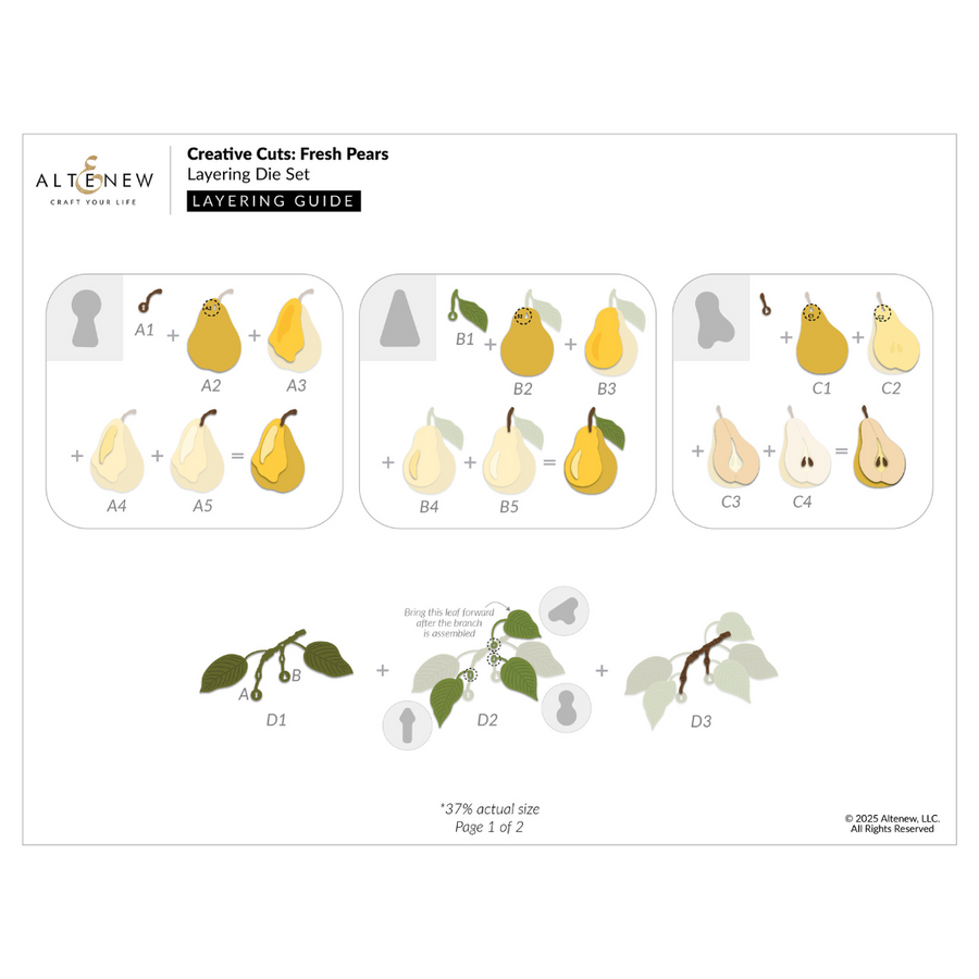 Altenew - Creative Cuts: Fresh Pears Layering Die Set