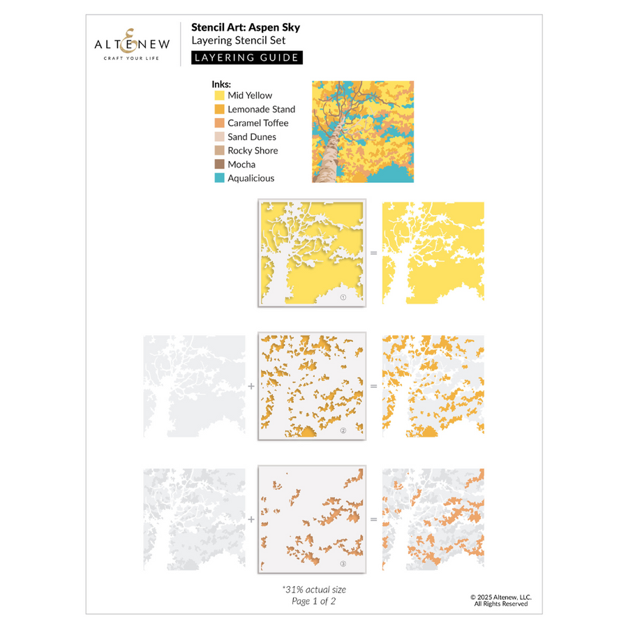 Altenew - Stencil Art: Aspen Sky Layering Stencil Set (6 in 1)