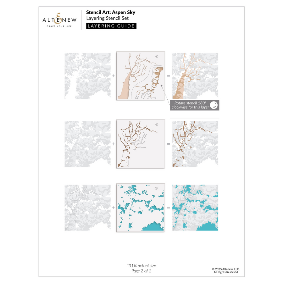 Altenew - Stencil Art: Aspen Sky Layering Stencil Set (6 in 1)