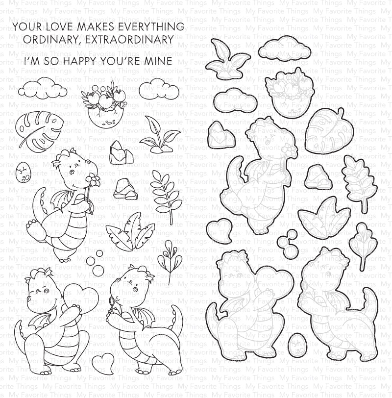 My Favorite Things - YUZU Darling Dragons Stamp & Die Duo