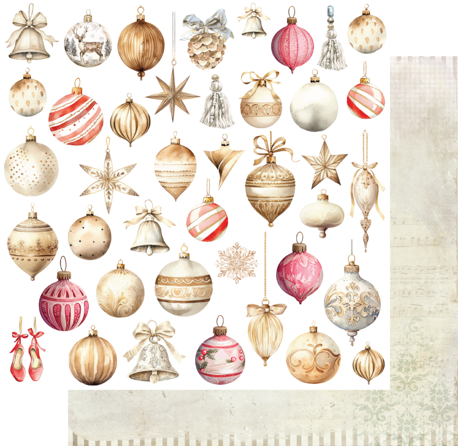 Uniquely Creative - Vintage Baubles Paper (Home for Christmas Collection)