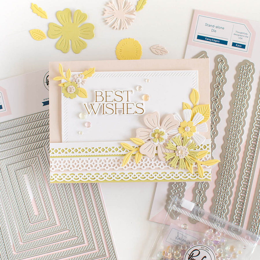 Pinkfresh Studio - Nested Rectangles Diagonal Stitch Die