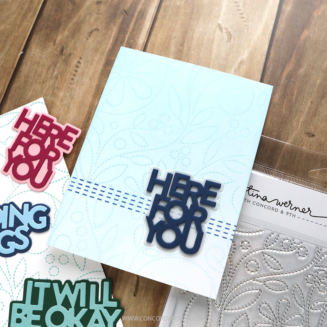 Concord & 9th (Kristina Werner) - Easy Repeat Stitched Vines Background Stamp