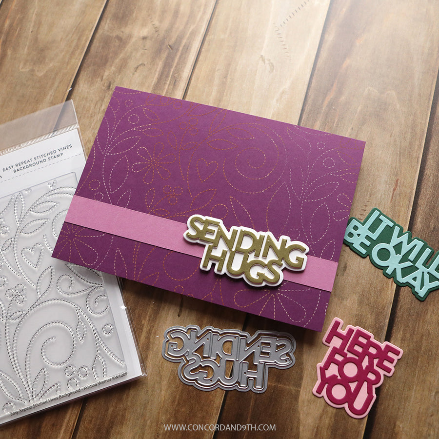Concord & 9th (Kristina Werner) - Easy Repeat Stitched Vines Background Stamp