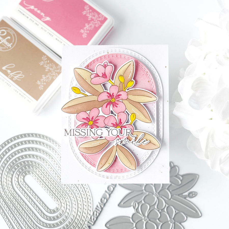 Pinkfresh Studio - Plumeria Stencils