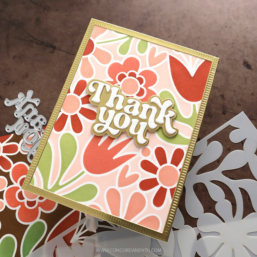 (PRE-ORDER) Concord & 9th (Kristina Werner) - Retro Flowers Stencil Pack
