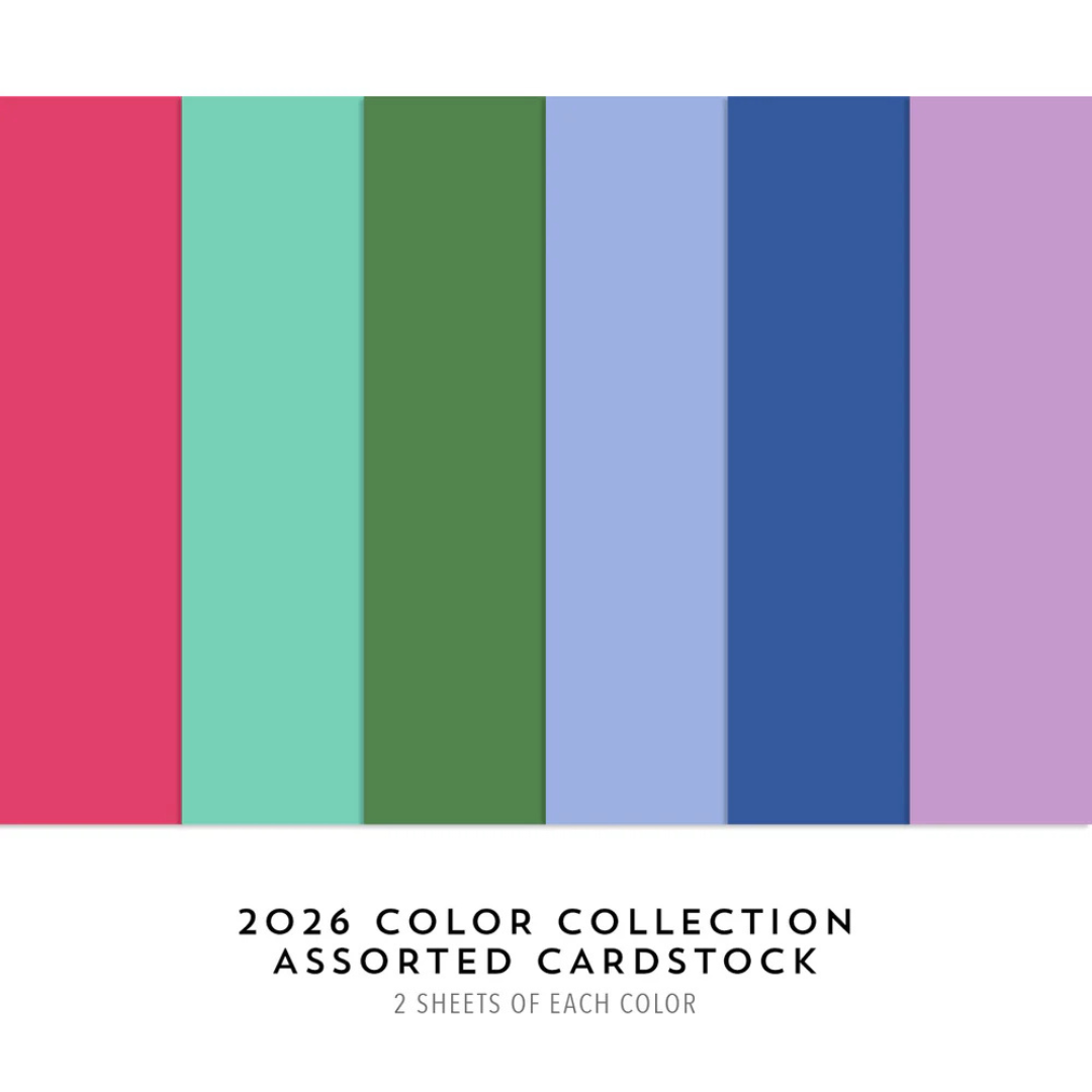Concord & 9th - 2026 Assorted Cardstock Pack (6 colors; 2 sheets ea; 12 total)