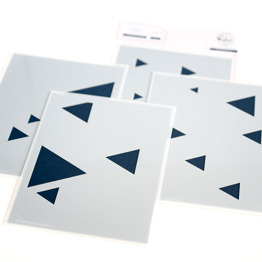 Pinkfresh Studio Overlapping Triangle stencils