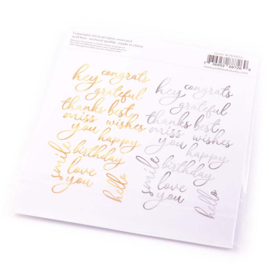 Pinkfresh Studio - Foiled Script Sentiment Ephemera