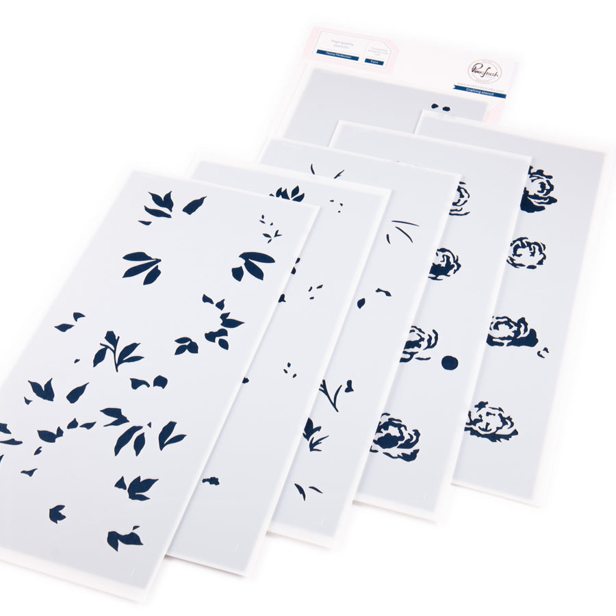 Pinkfresh Studio - Peony Perfection Stencils