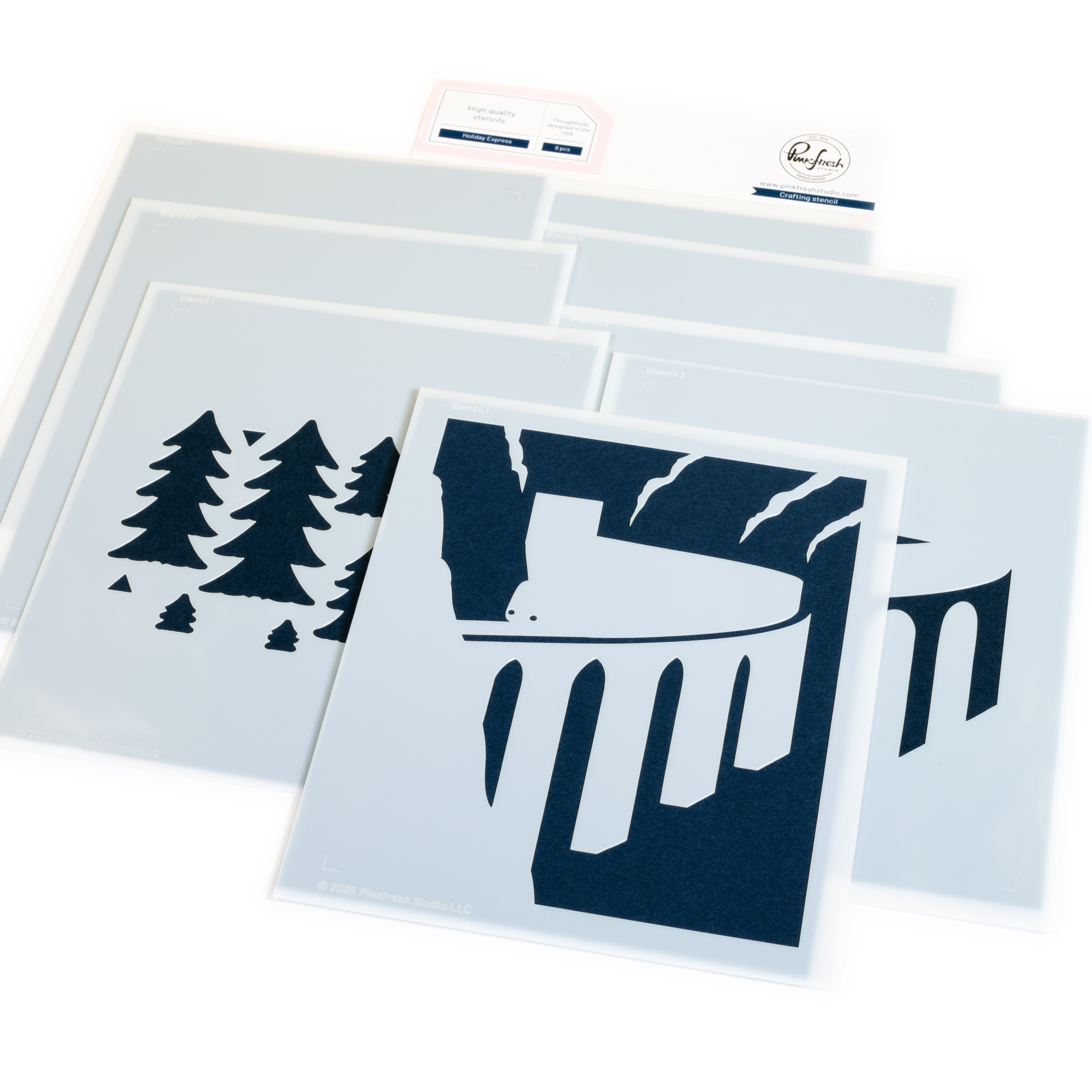 Pinkfresh Studio - Holiday Express Stencils