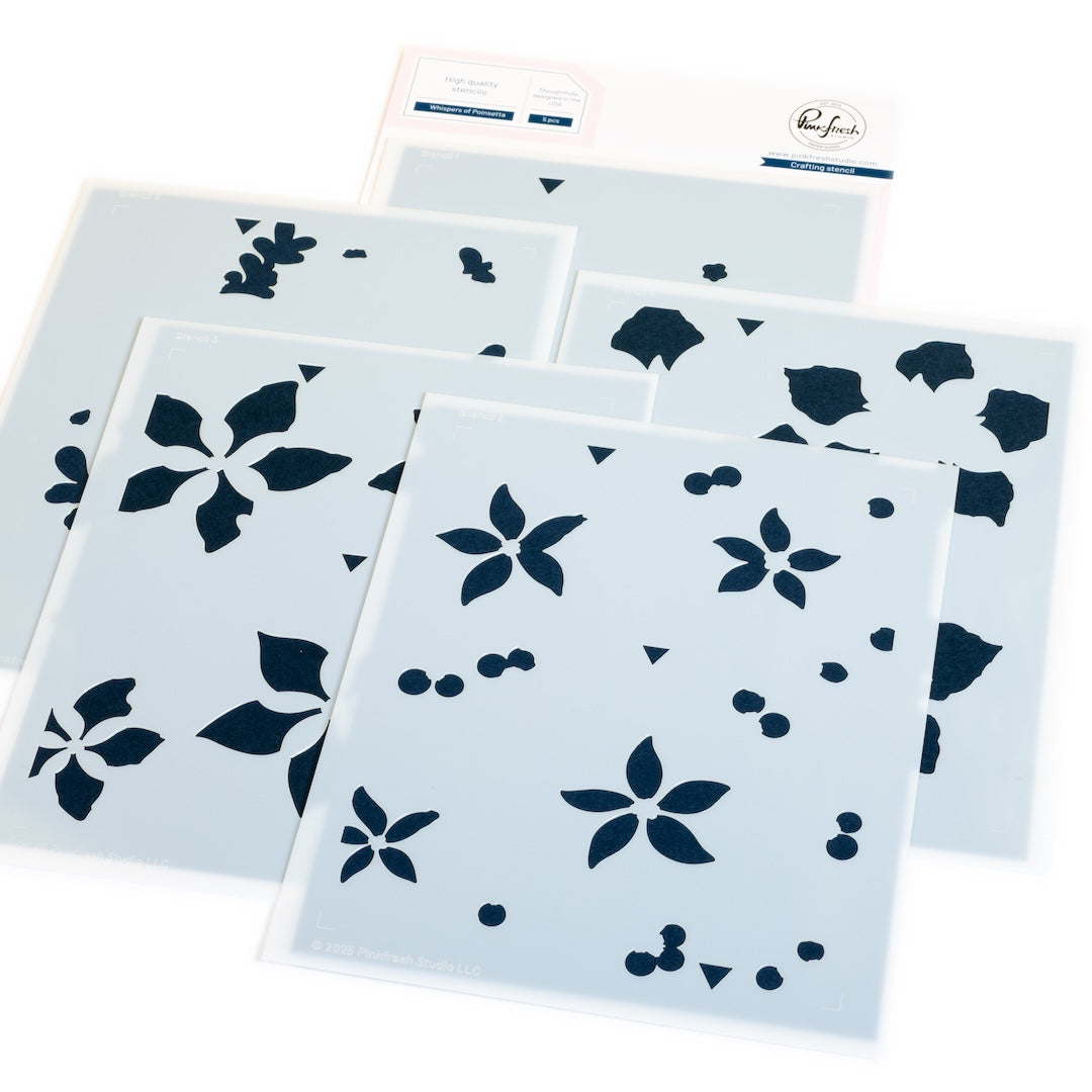 Pinkfresh Studio - Whispers of Poinsettia Stencils