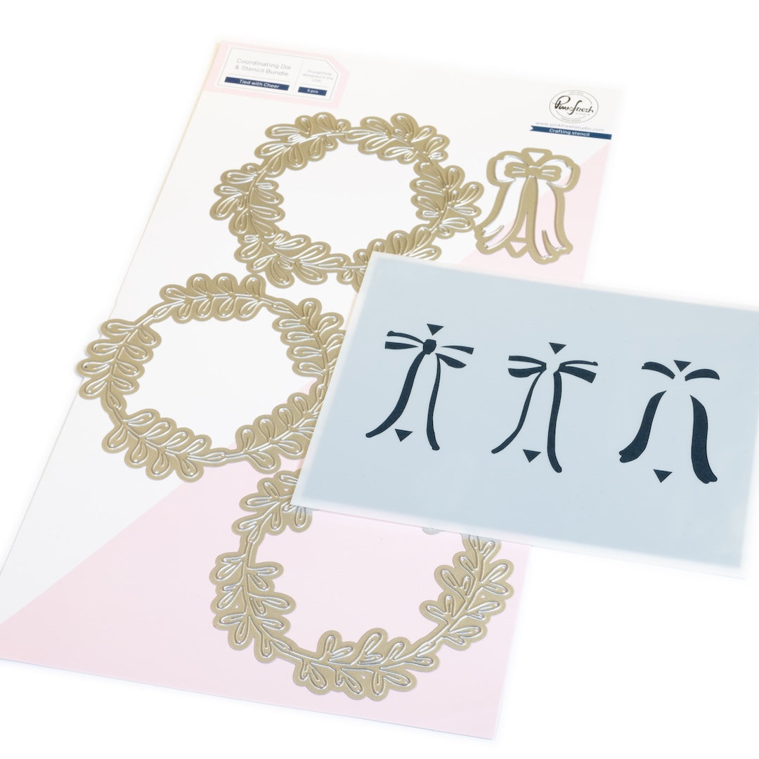 Pinkfresh Studio - Tied with Cheer Die & Stencil Bundle