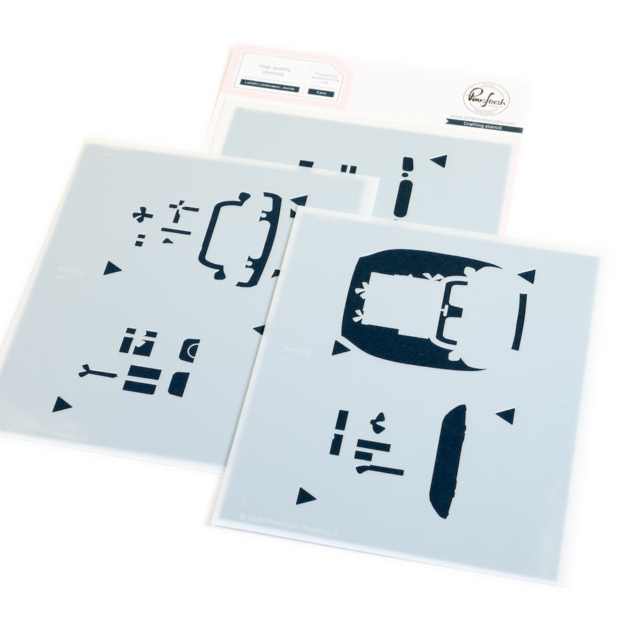 Pinkfresh Studio - Lantern Landscapes: Joyride Stencils