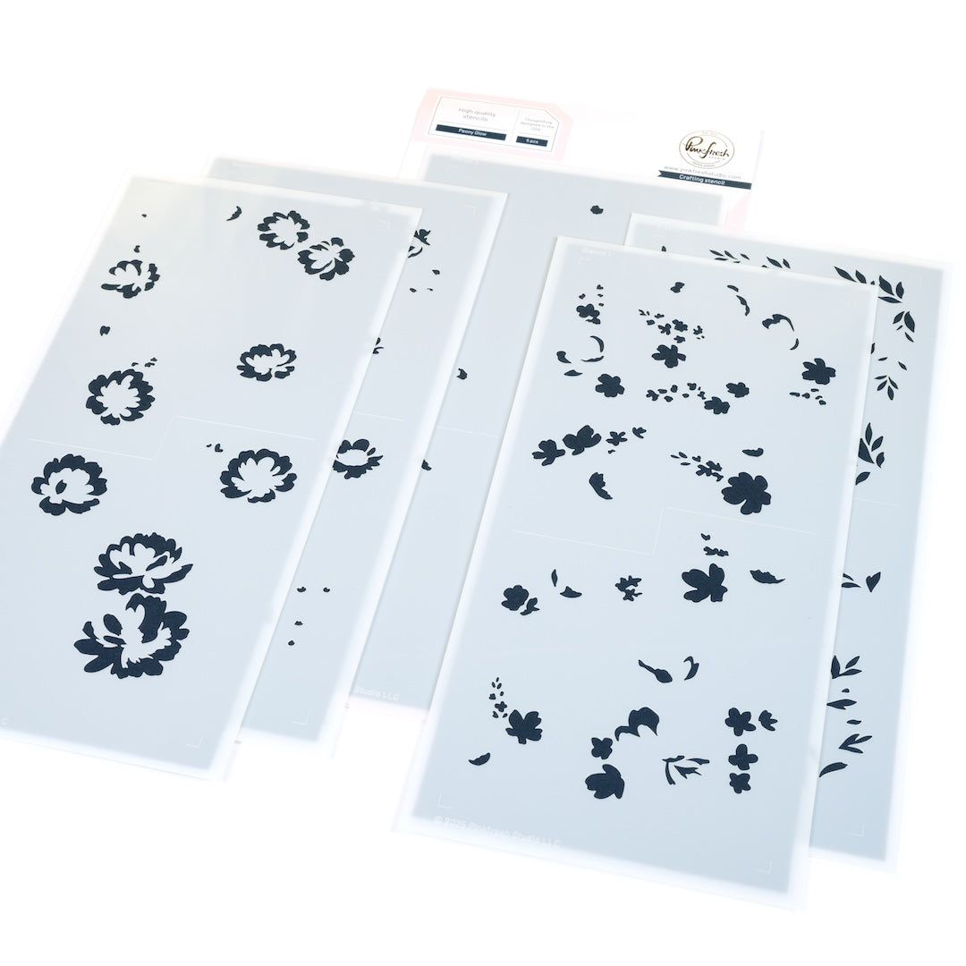 Pinkfresh Studio - Peony Glow Stencils