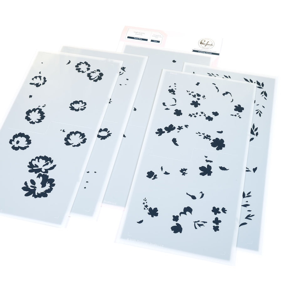 Pinkfresh Studio - Peony Glow Stencils