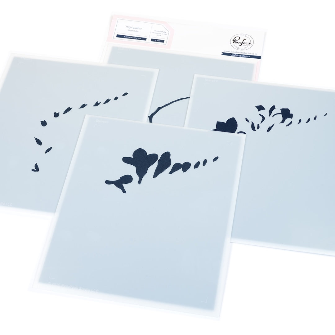 Pinkfresh Studio - Freesia Flourish Stencils