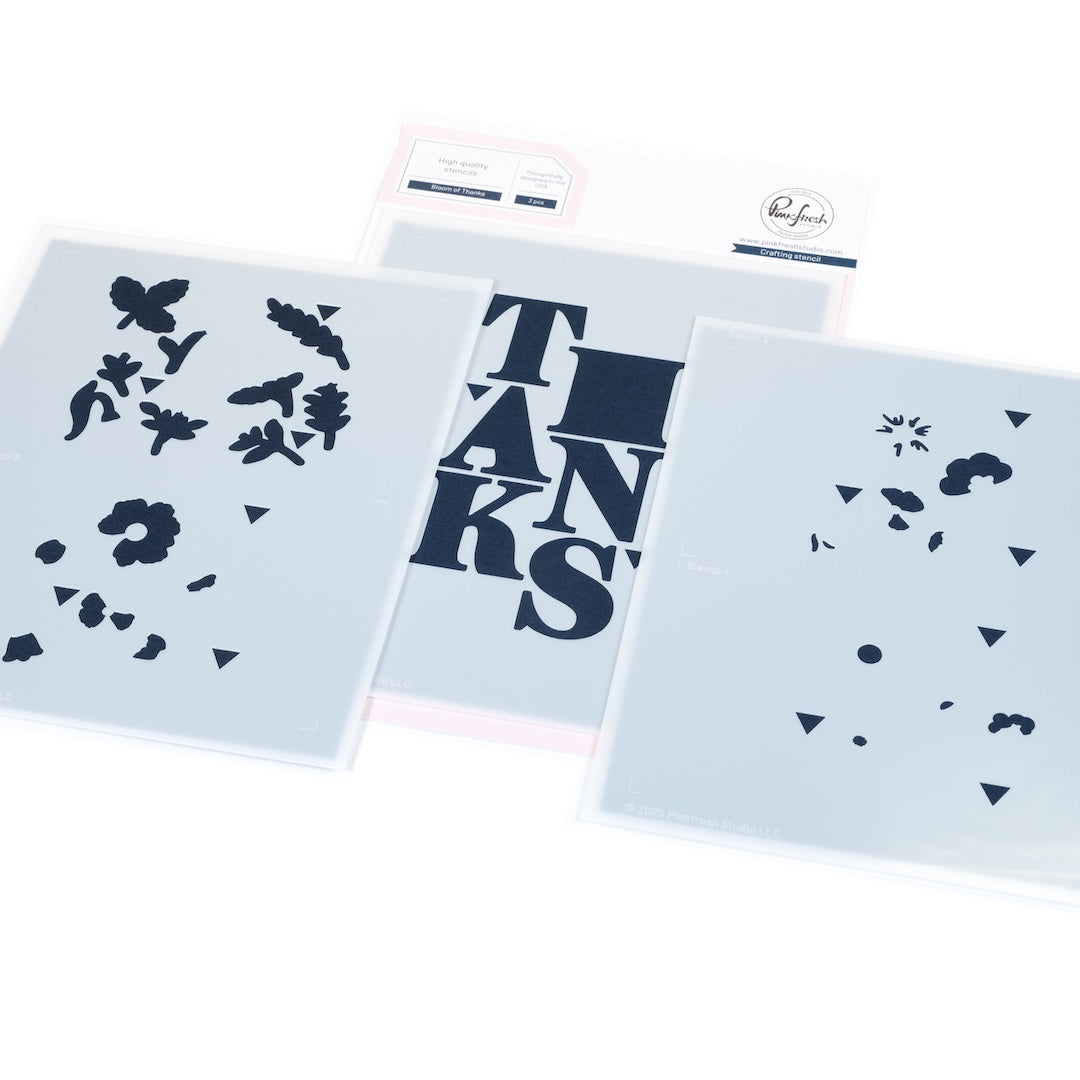 Pinkfresh Studio - Bloom of Thanks Stencils