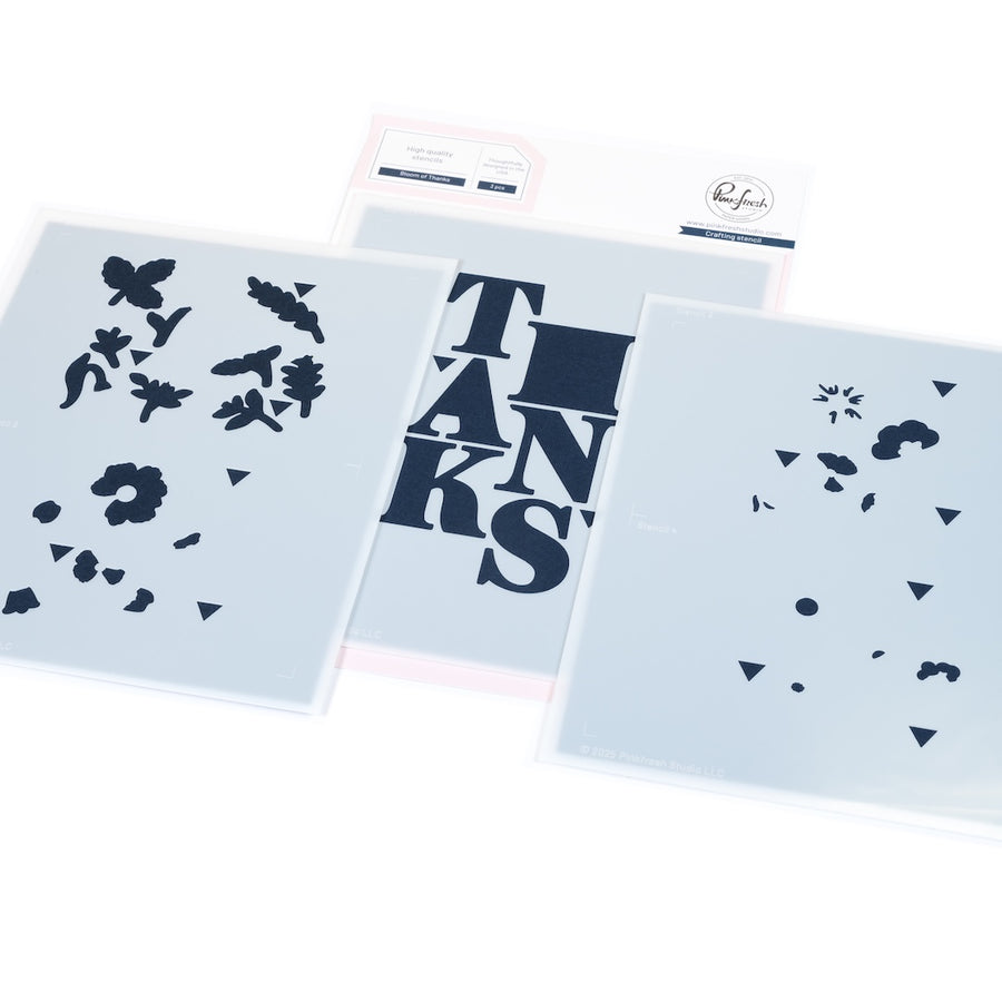 Pinkfresh Studio - Bloom of Thanks Stencils