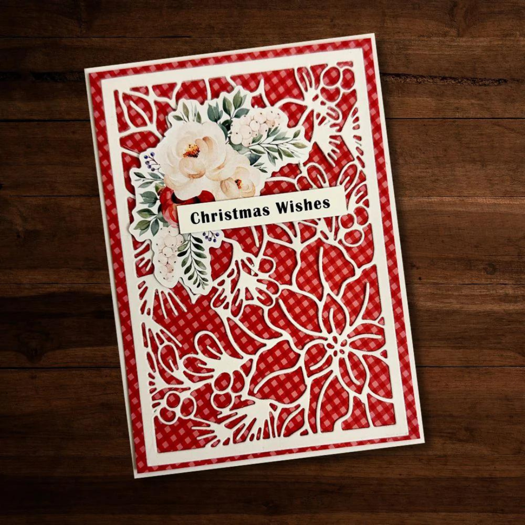 Paper Rose Studio - Christmas Poinsettia Coverplate Metal Cutting Die