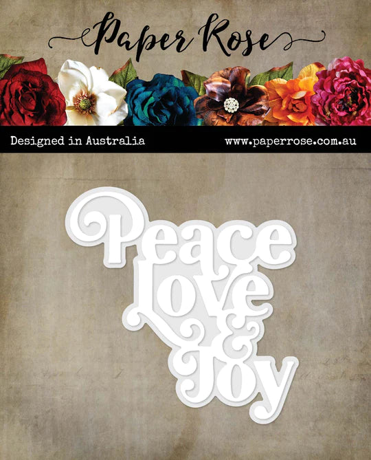 Paper Rose - Peace Love & Joy Layered Metal Cutting Die
