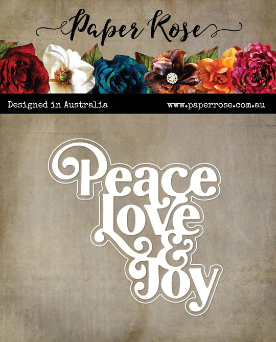 Paper Rose - Peace Love & Joy Layered Metal Cutting Die
