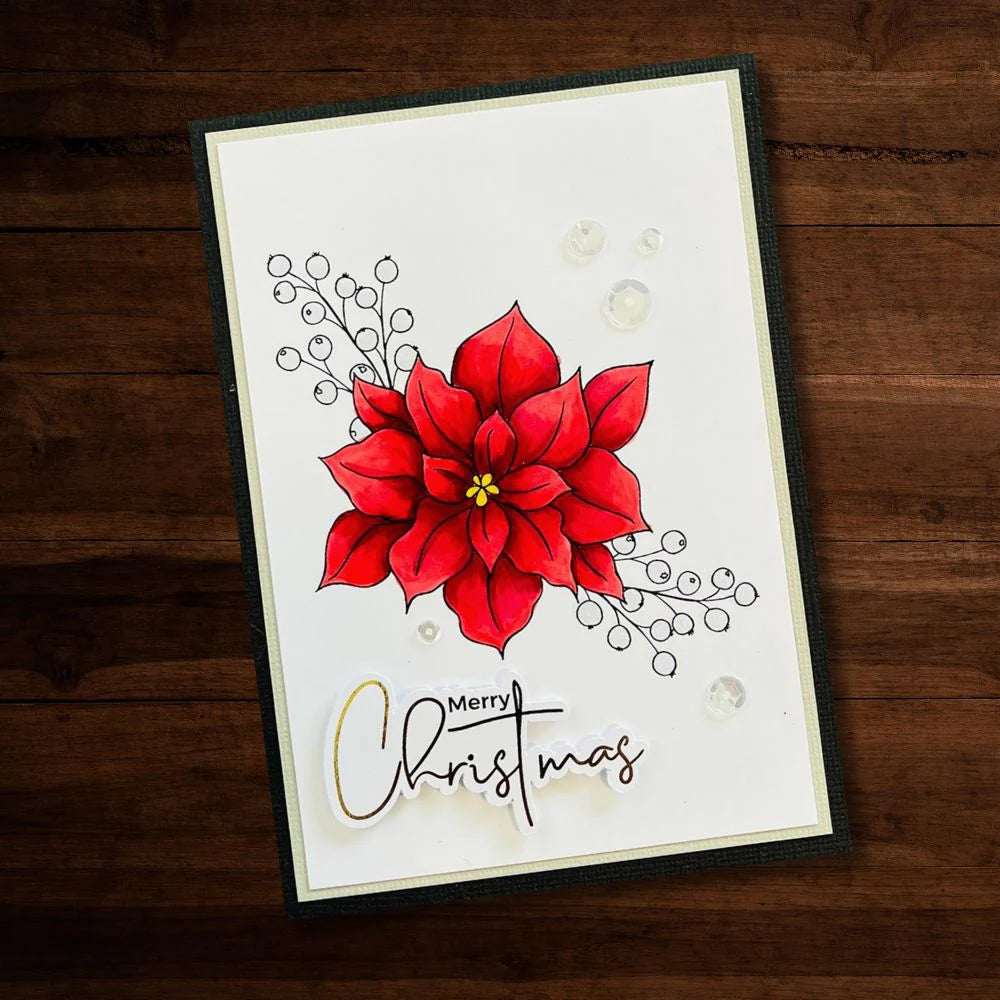 Paper Rose Studio - Christmas Poinsettia Clear Stamp