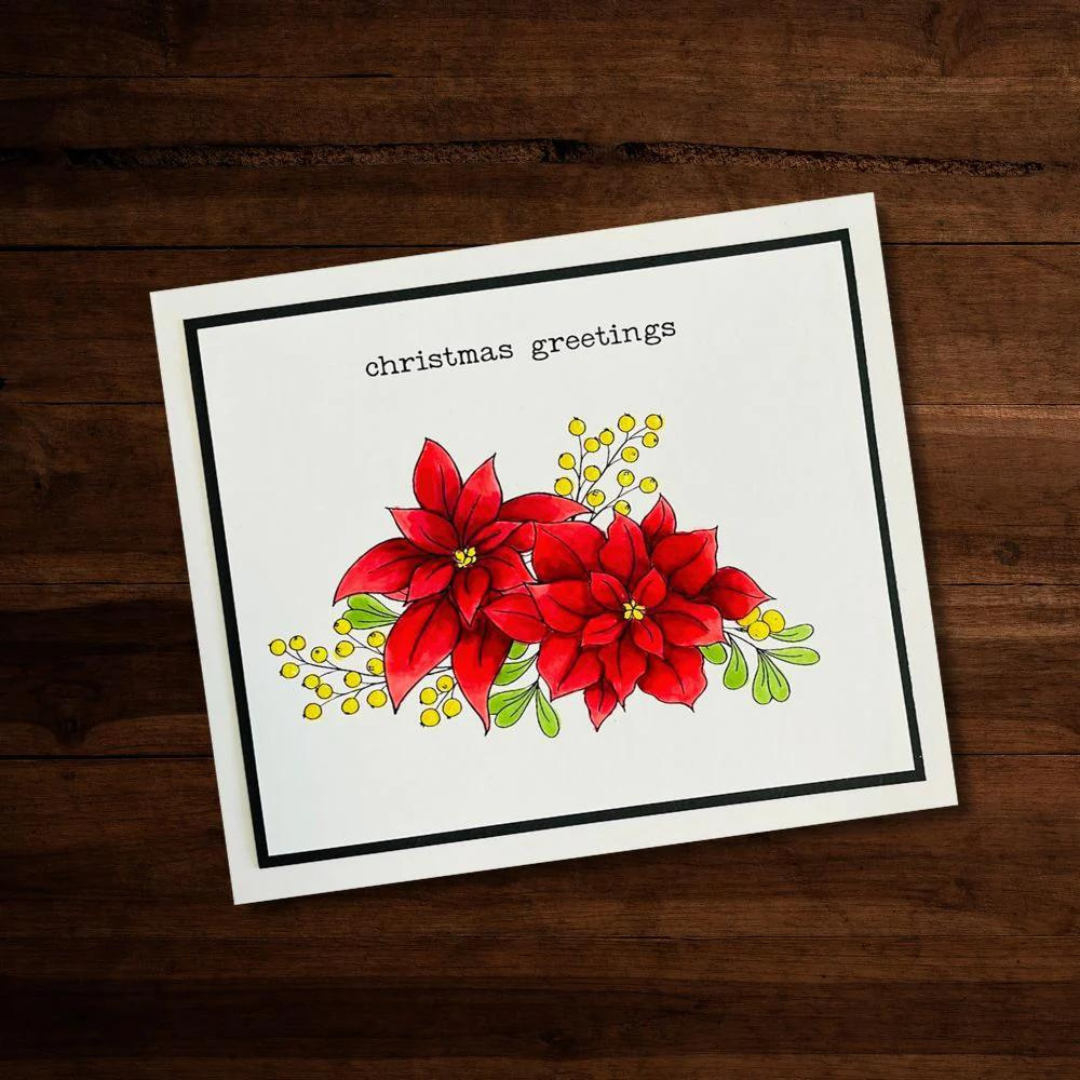 Paper Rose Studio - Poinsettia Bouquet Clear Stamp