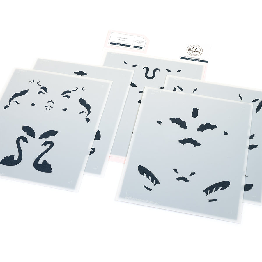 Pinkfresh Studio - Swan Reverie Stencils