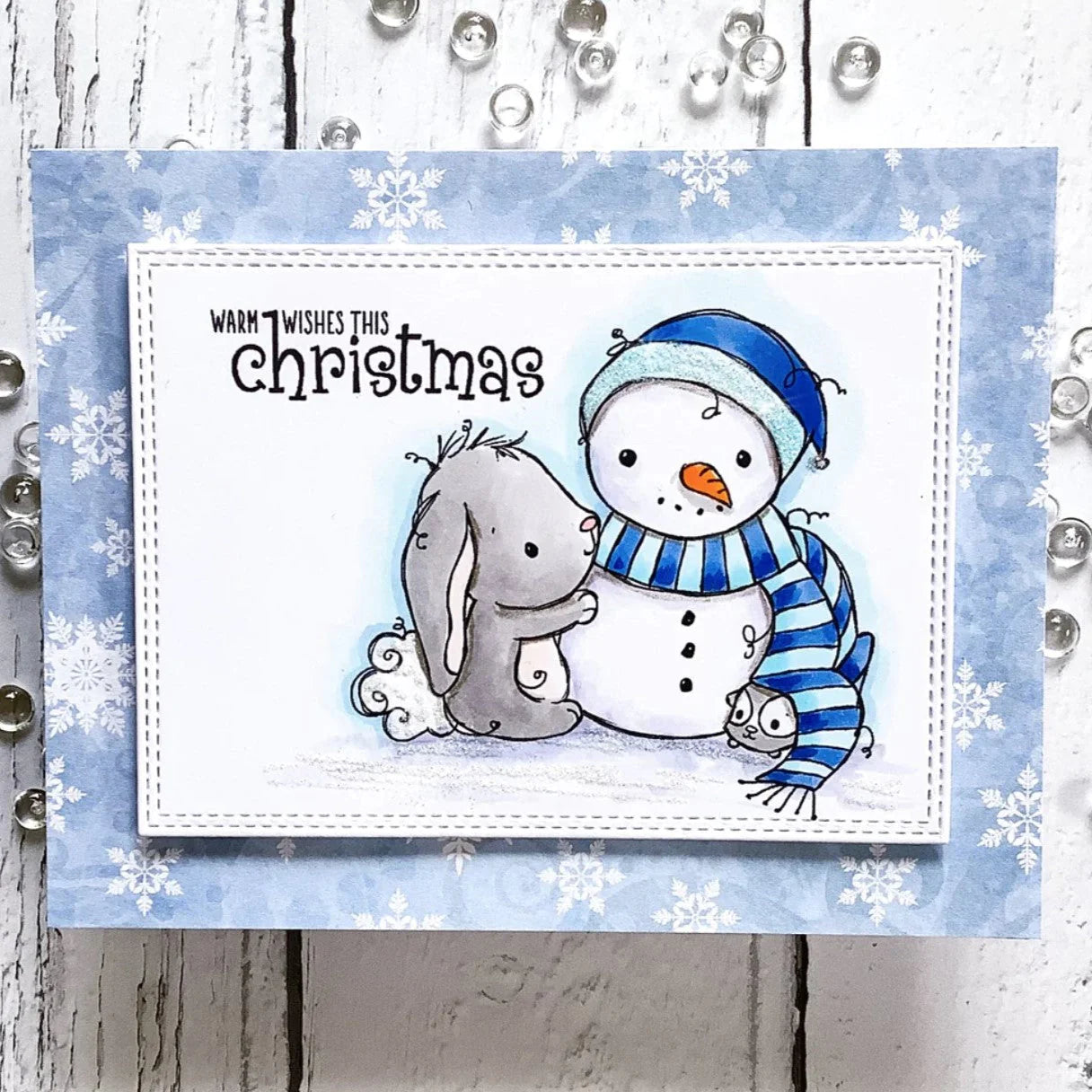 Paper Rose Studio - Bunny & Guinea "Snowman" Clear Stamp