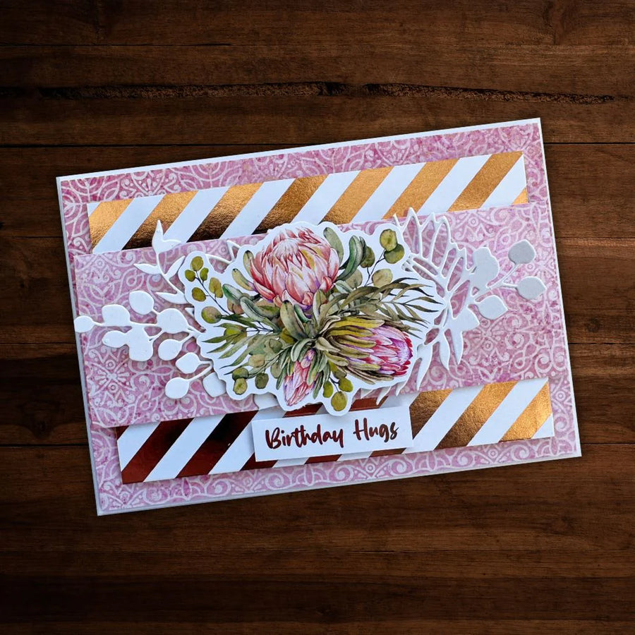 Paper Rose Studio - Blooming Proteas Rose Gold Foil 6" x 6" Deluxe Paper Collection