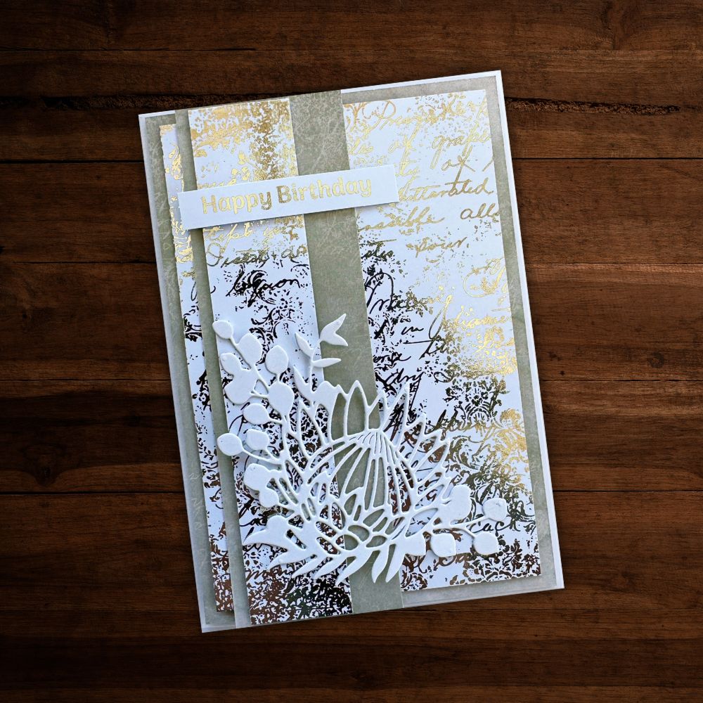 Paper Rose Studio - Blooming Proteas Gold Foil 6" x 6" Deluxe Paper Collection