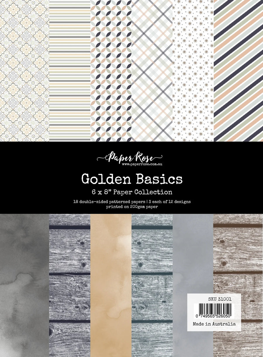 Paper Rose - Golden Basics 6" x 8" Paper Pack