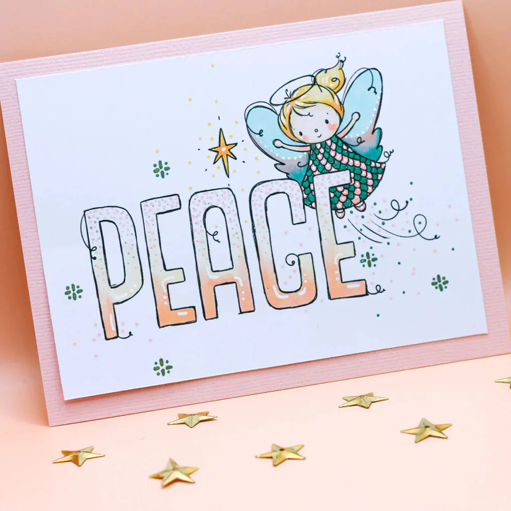 Paper Rose Studio - Christmas Peace Word Clear Stamp