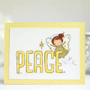 Paper Rose - Christmas Peace Word Clear Stamp