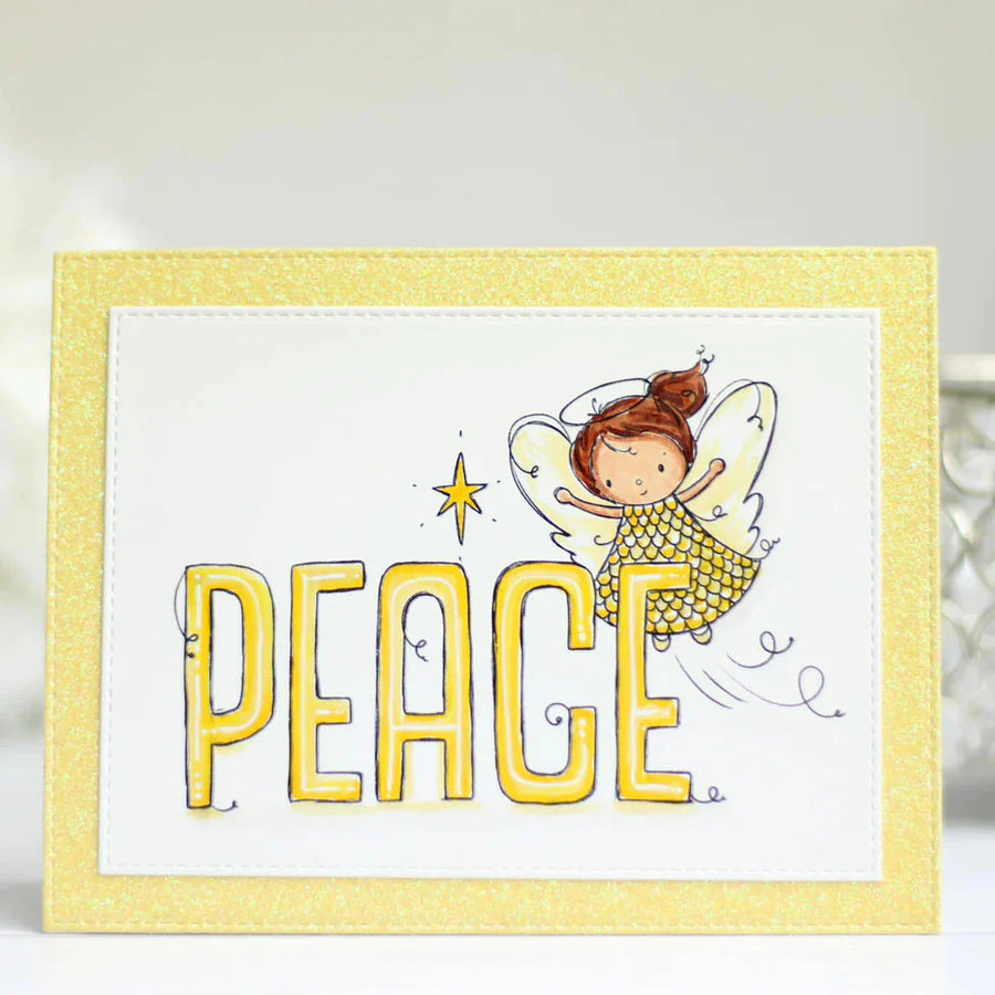 Paper Rose - Christmas Peace Word Clear Stamp