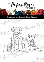 Paper Rose - Christmas Joy Word Clear Stamp