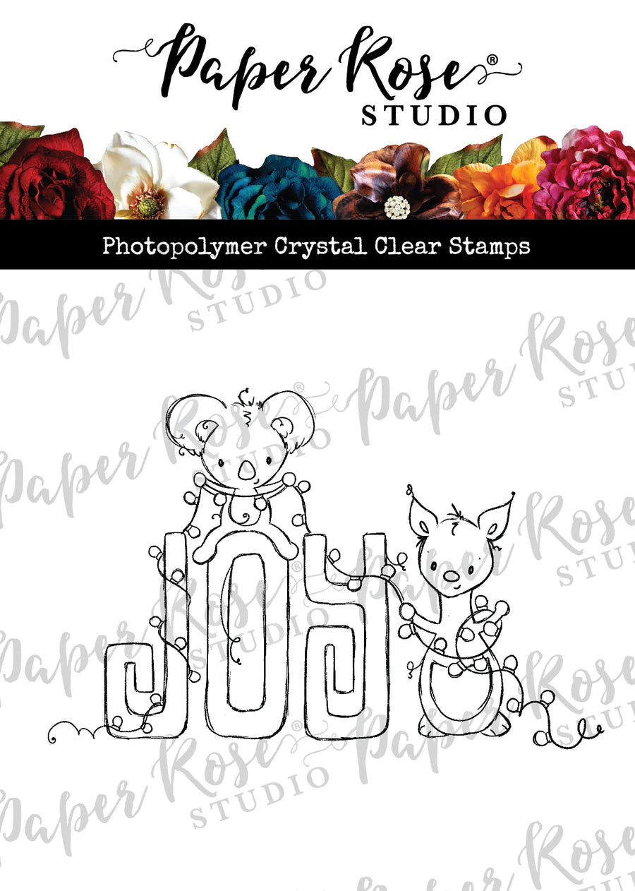 Paper Rose - Christmas Joy Word Clear Stamp