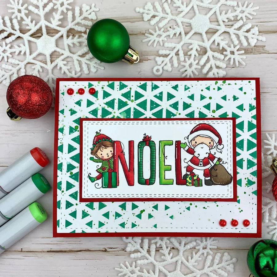 Paper Rose - Christmas Noel Word Clear Stamp