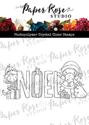 Paper Rose - Christmas Noel Word Clear Stamp