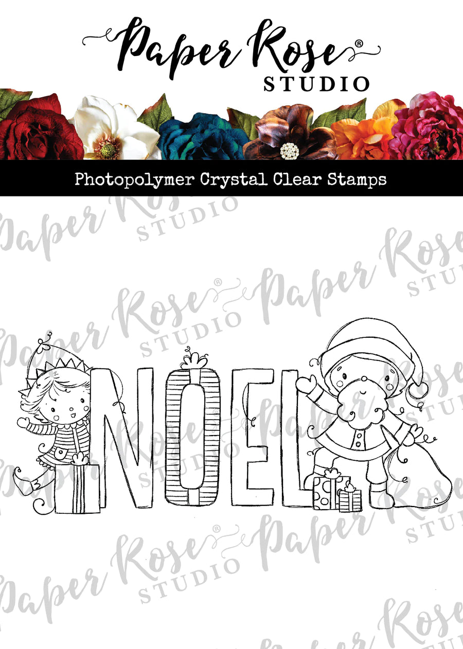 Paper Rose - Christmas Noel Word Clear Stamp