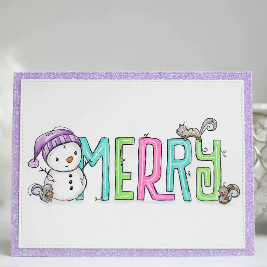 Paper Rose Studio - Christmas Merry Word Clear Stamp