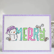 Paper Rose - Christmas Merry Word Clear Stamp