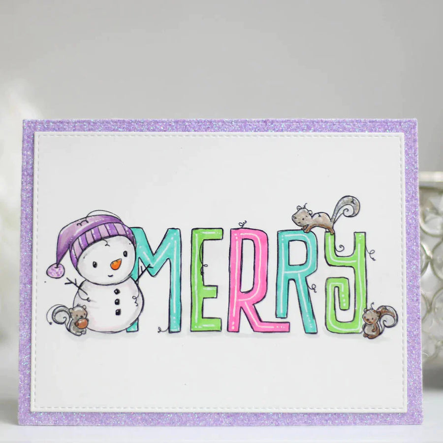 Paper Rose - Christmas Merry Word Clear Stamp