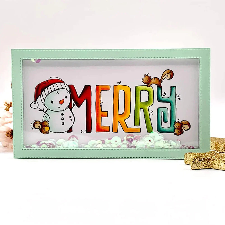 Paper Rose - Christmas Merry Word Clear Stamp