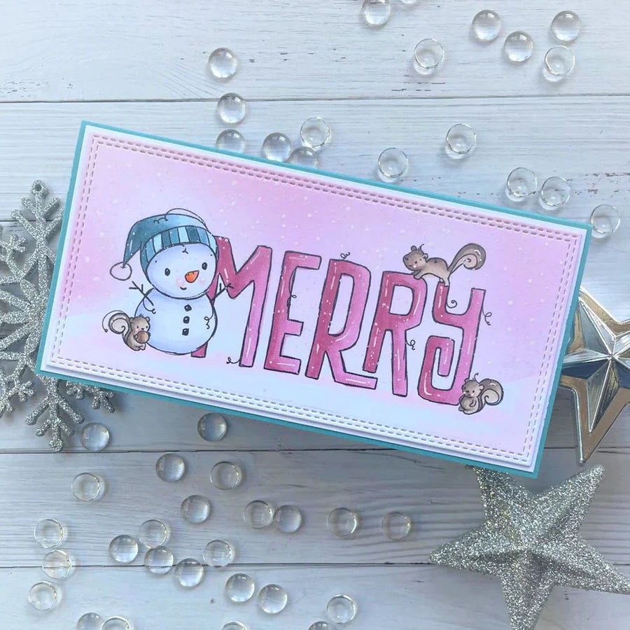 Paper Rose - Christmas Merry Word Clear Stamp