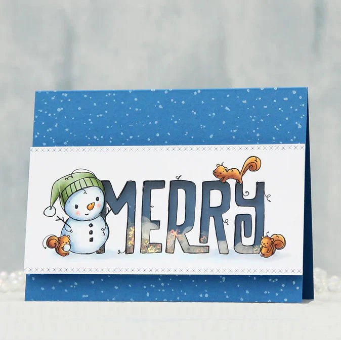 Paper Rose - Christmas Merry Word Clear Stamp