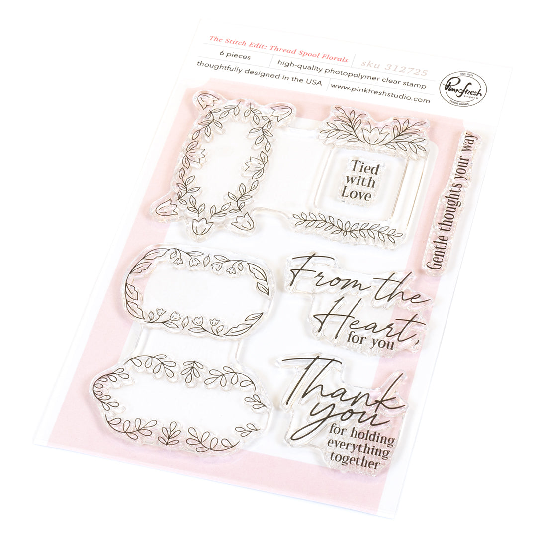 Pinkfresh Studio - The Stitch Edit: Thread Spool Florals Stamps