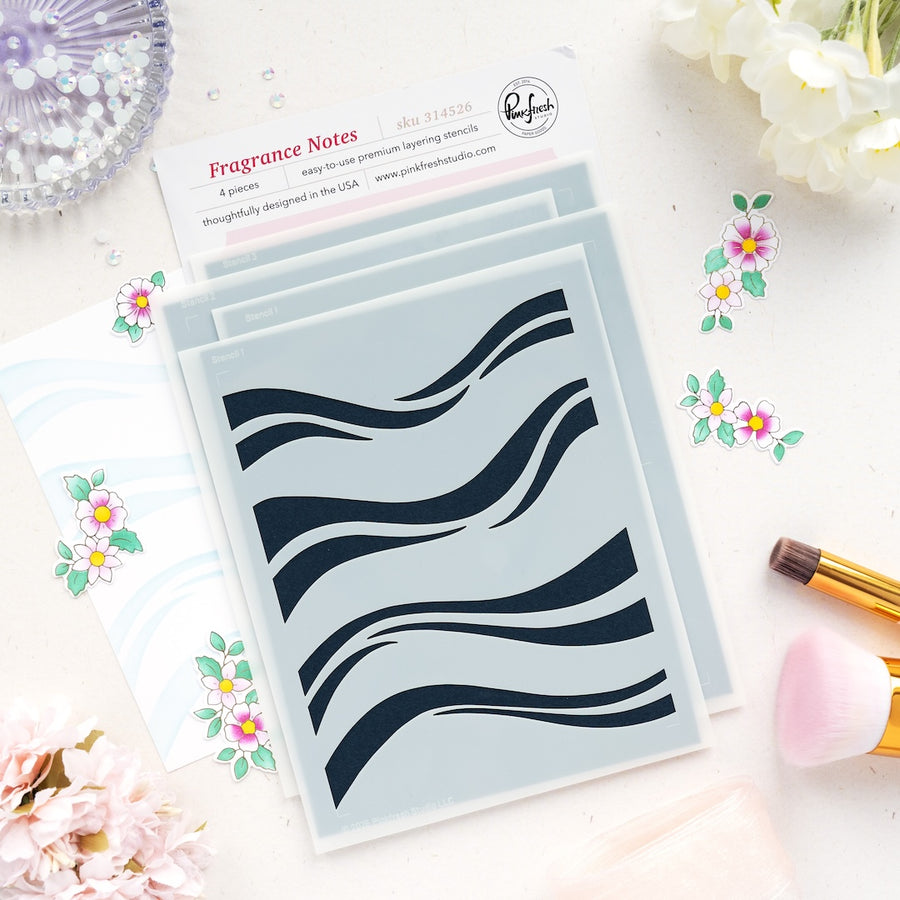 Pinkfresh Studio - Fragrance Notes Stencils