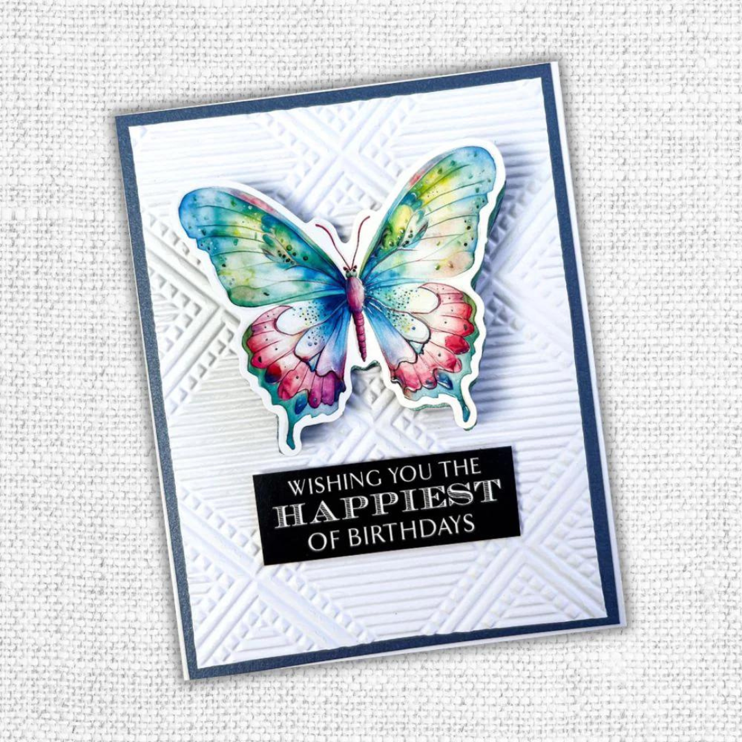 Paper Rose Studio - Rainbow Garden Butterflies Embossed Die Cuts